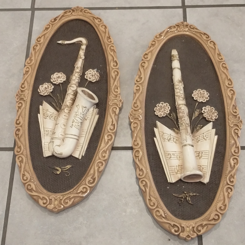 Vintage Saxophone and Clarinet Plaques